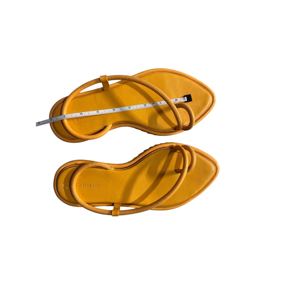 Farm Rio Womens Mustard Yellow Cord Strap Toe Loop Slingback Sandals Size 7.5 - Picture 8 of 9